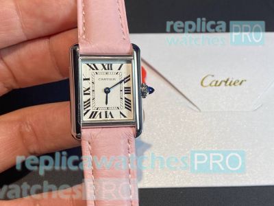 Swiss Replica Cartier Tank Must de Pink Watches Small size